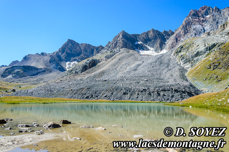 Photo n201507140
Lac infrieur de Marinet (petit) (2533m) et Glacier rocheux de Marinet (Haute Ubaye, Alpes de Haute Provence)
Clich Dominique SOYEZ
Copyright Reproduction interdite sans autorisation