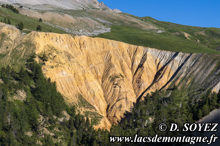 Photo n202307043
Cargneules triasiques (jaunes), surmontes dalluvions glaciaires (blanches).
Nvache, Brianonnais, Hautes-Alpes
Clich Dominique SOYEZ
Copyright Reproduction interdite sans autorisation