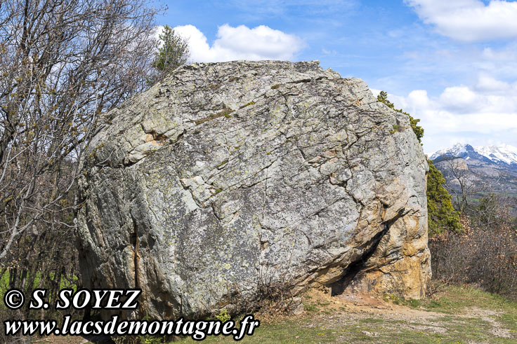Photo n202404004
Bloc erratique de Peyre Ossel (1050m) (Gapenais, Hautes-Alpes)
Clich Serge SOYEZ
Copyright Reproduction interdite sans autorisation