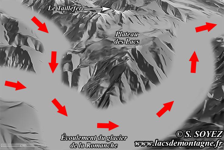 Photo nPlateau_des_Lacs_glaciations
Des glaciers de calotte ont protg le relief du Plateau
des Lacs du Taillefer durant les glaciations du Quaternaire.
(Le Taillefer, Isre)
Clich Serge SOYEZ
Copyright Reproduction interdite sans autorisation